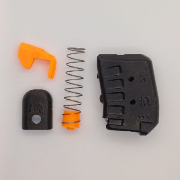 10rds ribbed black disassembled Disassembled view of black 10rd Tikka T1x 22lr magazine