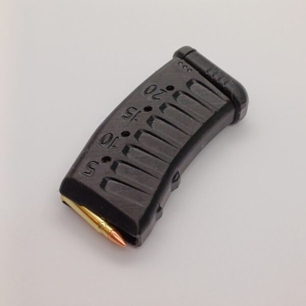 .17 20rds black angled Angled view of black 20rd Tikka T1x 17HMR magazine