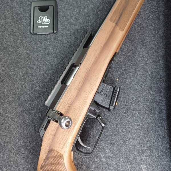 17HMR magazine in an AICS stock Tikka T1x 15 Round .17HMR Magazine M-TekHMR15 Extended Double Stack
